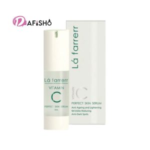 تصویر سرم ویتامین C 20% لافارر در بسته‌بندی شیشه‌ای با طراحی ساده و شیک
